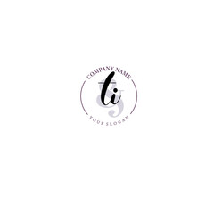 TI Initial letter handwriting and signature logo. Beauty vector initial logo .Fashion  boutique  floral and botanical