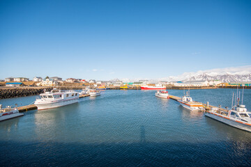 Port of town of Hofn in Hornafjordur in Iceland