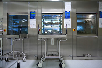 Sterilization unit for all instruments in hospital departments.