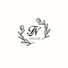 TN Initial letter handwriting and signature logo. Beauty vector initial logo .Fashion  boutique  floral and botanical