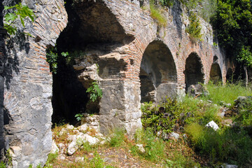 Fototapeta na wymiar Ruins of roman bath. Olympos, Turkey.