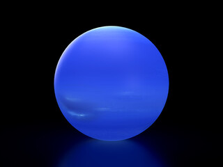 3d render planet neptune blue on a black space background - obrazy, fototapety, plakaty
