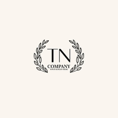 Obraz premium TN Beauty vector initial logo art handwriting logo of initial signature, wedding, fashion, jewelry, boutique, floral
