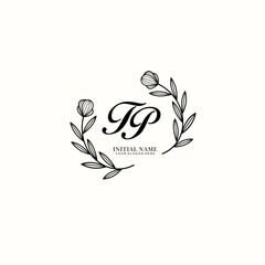 TP Initial letter handwriting and signature logo. Beauty vector initial logo .Fashion  boutique  floral and botanical