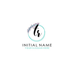 TR Initial letter handwriting and signature logo. Beauty vector initial logo .Fashion  boutique  floral and botanical