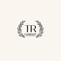 TR Beauty vector initial logo art  handwriting logo of initial signature, wedding, fashion, jewelry, boutique, floral