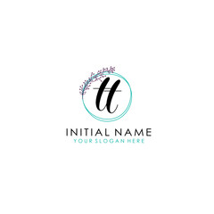 TT Initial letter handwriting and signature logo. Beauty vector initial logo .Fashion  boutique  floral and botanical