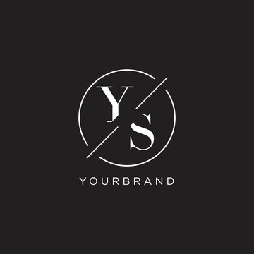 Letter YS logo with simple circle line. Creative look monogram logo design