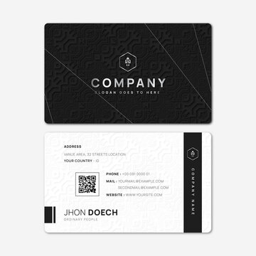 minimal and professional black white business card template
