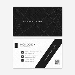 minimal and professional black white business card template