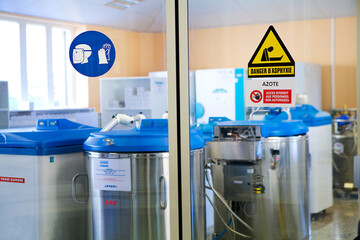 Storage room in freezers or nitrogen tanks in a tissue and cell.