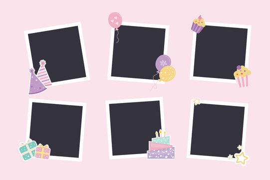 Cute Birthday photo frames with stickers