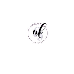 UF Initial letter handwriting and signature logo. Beauty vector initial logo .Fashion  boutique  floral and botanical