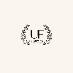UF Beauty vector initial logo art  handwriting logo of initial signature, wedding, fashion, jewelry, boutique, floral