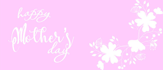 Happy Mothers day typography design. Mother's Day flower calligraphy poster. Mothers day composition