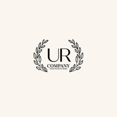 UR Beauty vector initial logo art  handwriting logo of initial signature, wedding, fashion, jewelry, boutique, floral