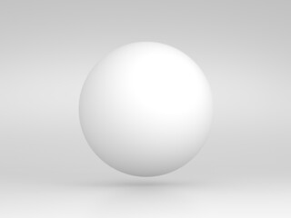 White 3d realistic sphere. 3d rendering.