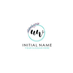 UW Initial letter handwriting and signature logo. Beauty vector initial logo .Fashion  boutique  floral and botanical