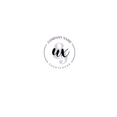 UX Initial letter handwriting and signature logo. Beauty vector initial logo .Fashion  boutique  floral and botanical