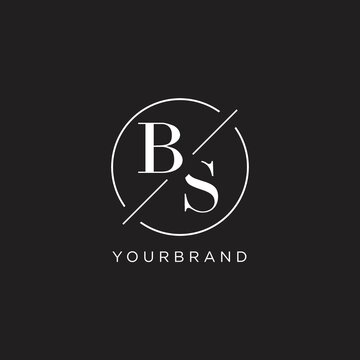Letter BS logo with simple circle line. Creative look monogram logo design