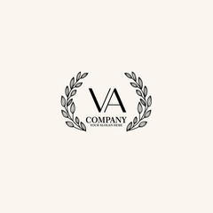VA Beauty vector initial logo art  handwriting logo of initial signature, wedding, fashion, jewelry, boutique, floral