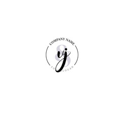VJ Initial letter handwriting and signature logo. Beauty vector initial logo .Fashion  boutique  floral and botanical