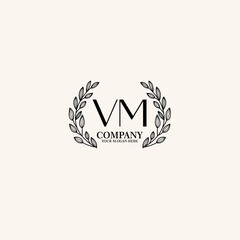 VM Beauty vector initial logo art  handwriting logo of initial signature, wedding, fashion, jewelry, boutique, floral