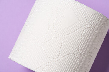 Detail of a roll of toilet paper.