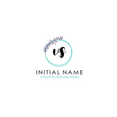 VS Initial letter handwriting and signature logo. Beauty vector initial logo .Fashion  boutique  floral and botanical
