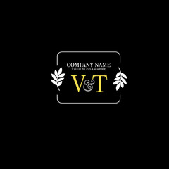 VT Beauty vector initial logo art  handwriting logo of initial signature, wedding, fashion, jewelry, boutique, floral