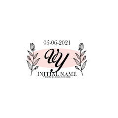 VY Initial letter handwriting and signature logo. Beauty vector initial logo .Fashion  boutique  floral and botanical