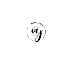 VY Initial letter handwriting and signature logo. Beauty vector initial logo .Fashion  boutique  floral and botanical