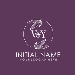 Obraz premium VY Beauty vector initial logo art handwriting logo of initial signature, wedding, fashion, jewelry, boutique, floral