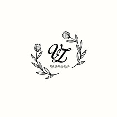 VZ Initial letter handwriting and signature logo. Beauty vector initial logo .Fashion  boutique  floral and botanical