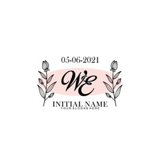 Obraz premium WE Initial letter handwriting and signature logo. Beauty vector initial logo .Fashion boutique floral and botanical