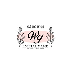 WI Initial letter handwriting and signature logo. Beauty vector initial logo .Fashion  boutique  floral and botanical