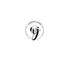 WJ Initial letter handwriting and signature logo. Beauty vector initial logo .Fashion  boutique  floral and botanical