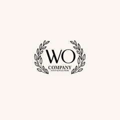 WO Beauty vector initial logo art  handwriting logo of initial signature, wedding, fashion, jewelry, boutique, floral