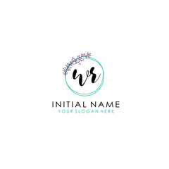 WR Initial letter handwriting and signature logo. Beauty vector initial logo .Fashion  boutique  floral and botanical