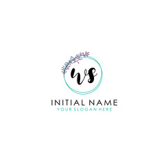 WS Initial letter handwriting and signature logo. Beauty vector initial logo .Fashion  boutique  floral and botanical