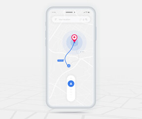 Map GPS navigation app ux ui concept, Mobile map application, Smartphone App search map navigation, Technology map, City navigate maps, City street, gps tracking, Location tracker, Vector illustration