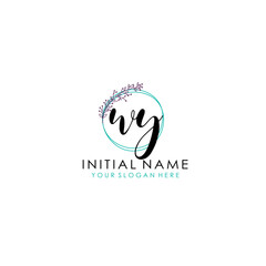 WY Initial letter handwriting and signature logo. Beauty vector initial logo .Fashion  boutique  floral and botanical