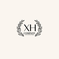 XH Beauty vector initial logo art  handwriting logo of initial signature, wedding, fashion, jewelry, boutique, floral