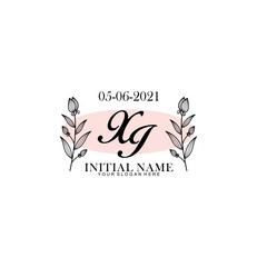 XI Initial letter handwriting and signature logo. Beauty vector initial logo .Fashion  boutique  floral and botanical