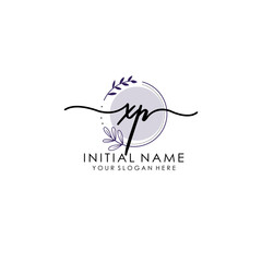 XP Luxury initial handwriting logo with flower template, logo for beauty, fashion, wedding, photography