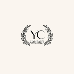 YC Beauty vector initial logo art  handwriting logo of initial signature, wedding, fashion, jewelry, boutique, floral