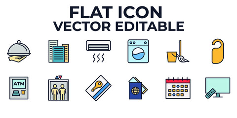 hotel set icon symbol template for graphic and web design collection logo vector illustration