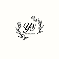 YS Beauty vector initial logo art  handwriting logo of initial signature, wedding, fashion, jewelry, boutique, floral