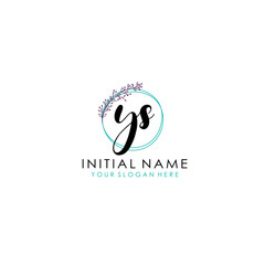 YS Initial letter handwriting and signature logo. Beauty vector initial logo .Fashion  boutique  floral and botanical