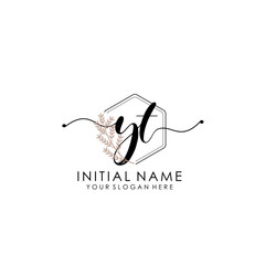 YT Luxury initial handwriting logo with flower template, logo for beauty, fashion, wedding, photography